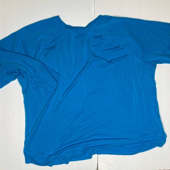 Athleta Mindset Sweatshirt Turquoise Blue XL Extra large Yoga Plus Raglan - Picture 6 of 6